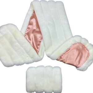 Vintage Diane Salyers fabulous furs winter white scarf with matching muff USA